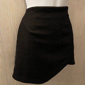 Topshop Metallic Sparkle Cross Front Mini Skirt